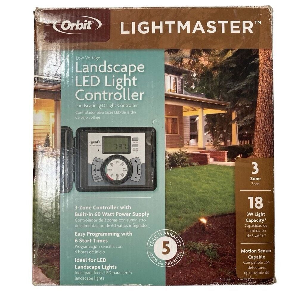 Orbit LightMaster Landscape LED Light Controller 3 zone 18 3W light capacity OB